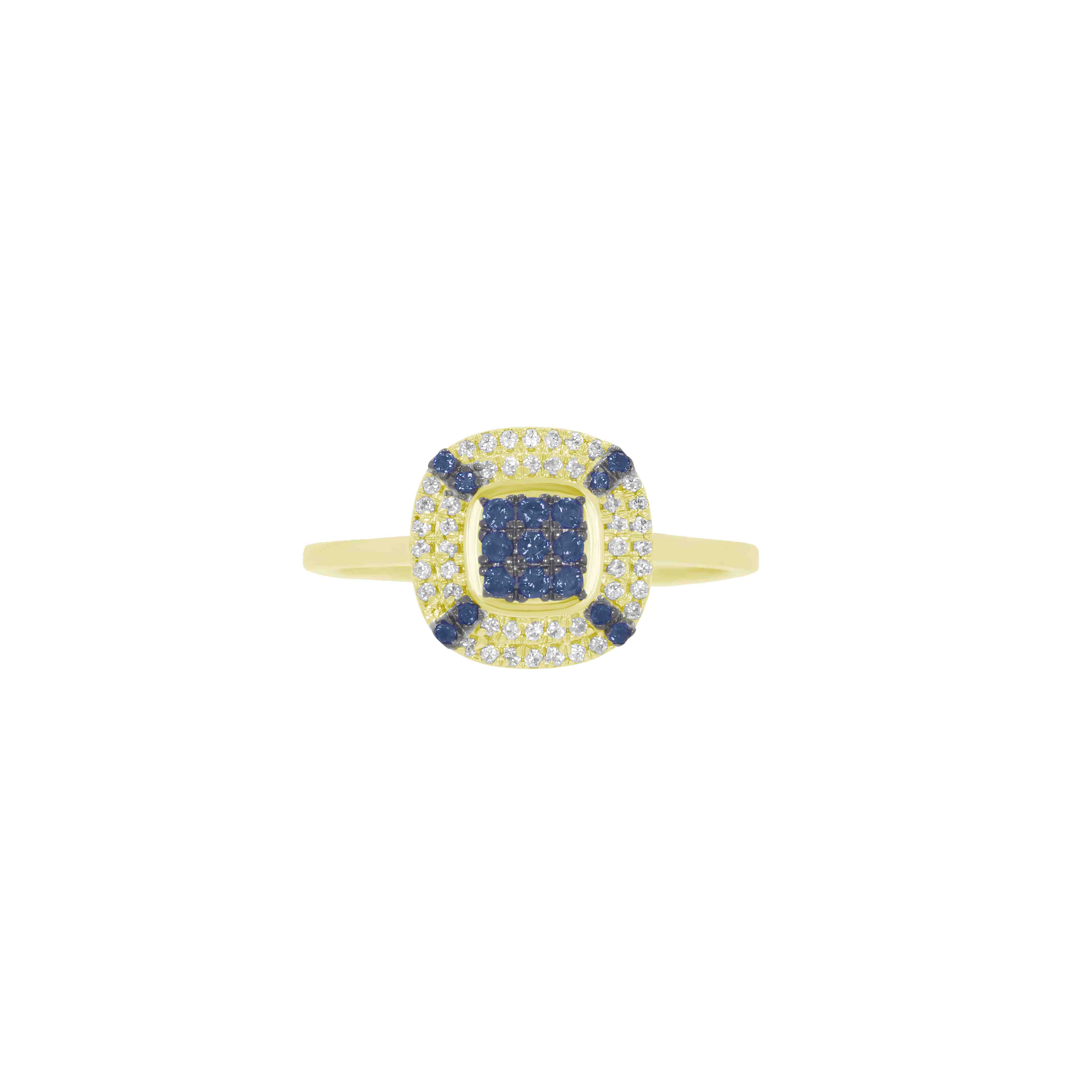Square Blue and White Diamond Ring PD31025ALR